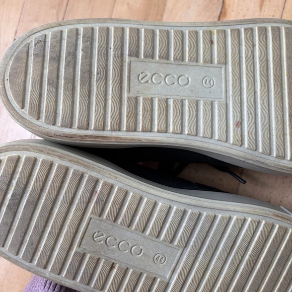 Ecco Sneakers Soft Black Leather Mens Size 44 (US size 10-10.5 ) Low Top Black - Picture 8 of 12